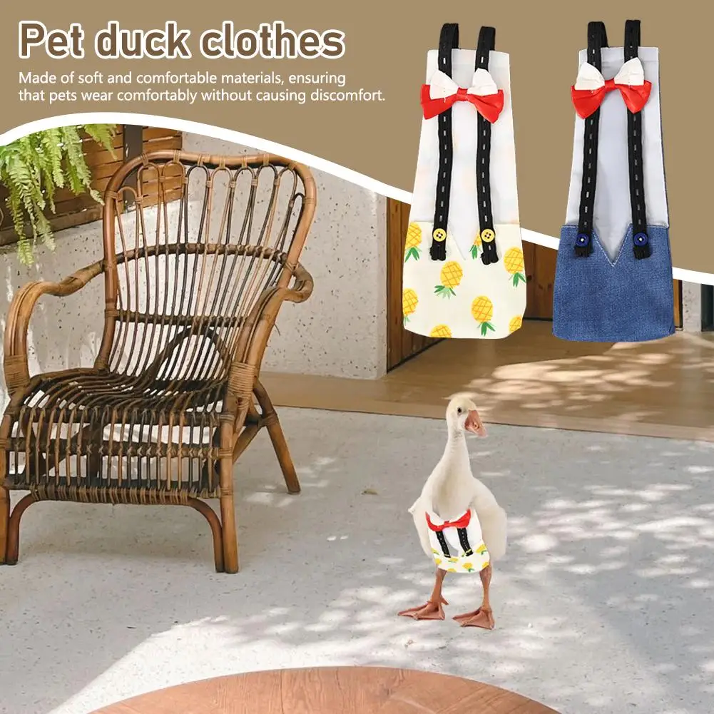 Adjustable Reusable Pet Diaper Washable Fabric Design For Geese Ducks And Chickens With Decorative Bow Accents C4T5