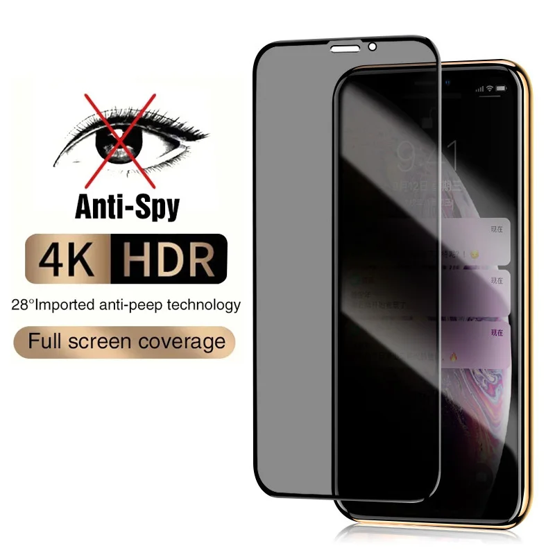Privacy Anti-Spy Glass Screen Protector For iPhone XR 11 13 14 15