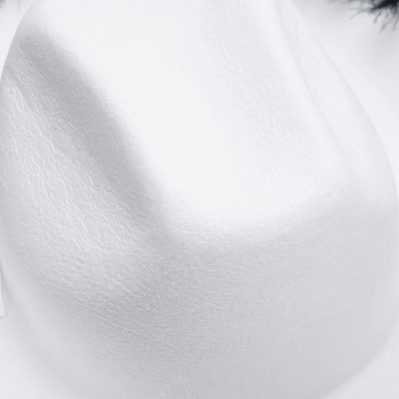 Women&acute;s Cowboy Hats Adult Solid Color Furry Trim Wide Brim Hat Female Cap for Dating Party Outdoor Camping Christmas Decorations