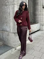 Ladies Autumn Winter Knitted Cardigans Womens Sweaters Loose Casual Button Long Sleeve Sweater Women Cardigans Coat Tops Female 2