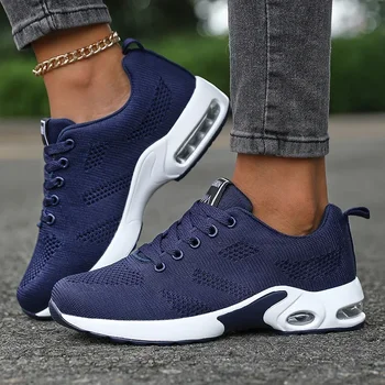 أحذية نسائية خفيفة الوزن على الموضة برباط شبكي أحذية رياضية نسائية بمقدمة مستديرة أحذية نسائية بسيطة قابلة للتنفس من Zapatillas Mujer 2