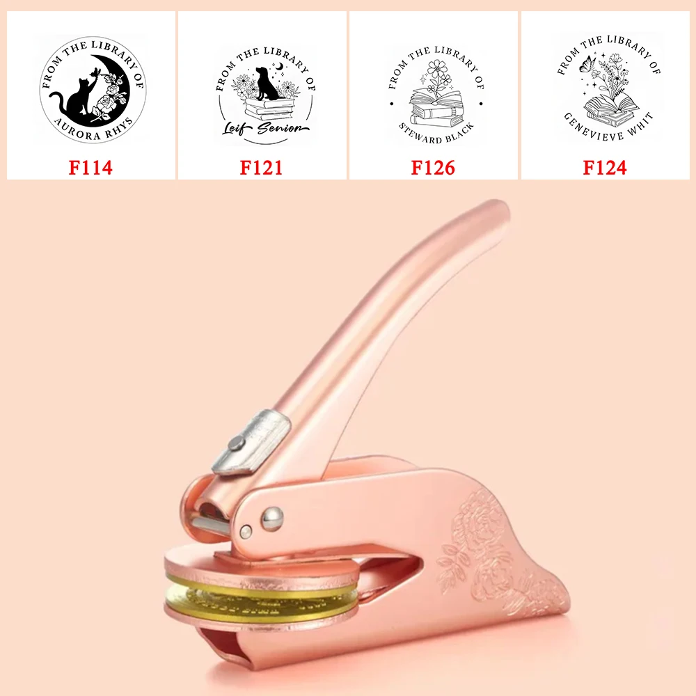 LOGO Custom Embosser Personalized Embossed Stamp with Own Design Name Wedding Library Book Private Seals for DIY Gift Package 1