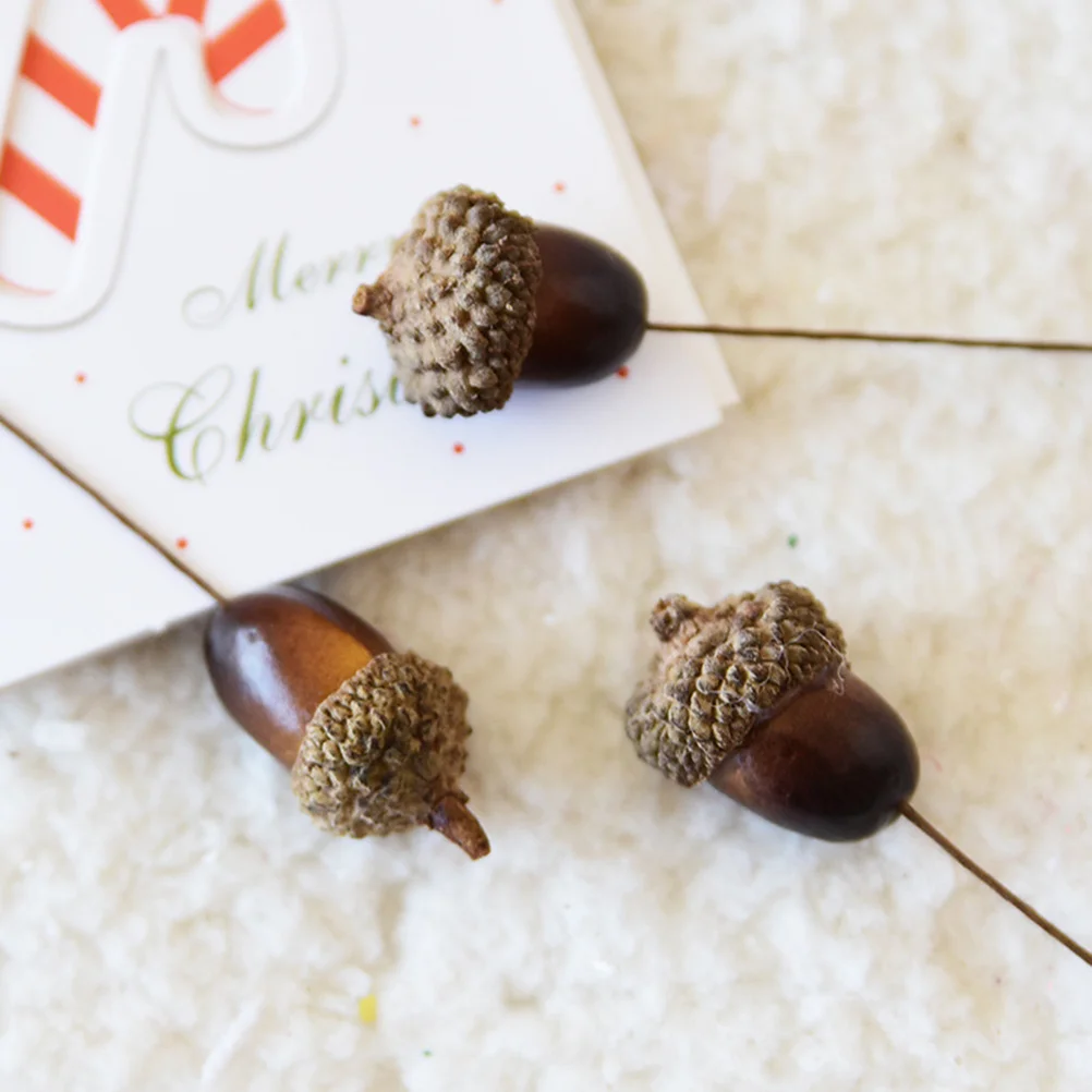 Artificial Acorns 10 Pcs Artificial Acorns Decorative naments Crafts Christmas Tree Nuts Home Garden Party Wedding Festive Supplies Artificial