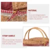 Wicker Basket with Handles Cute Baskets for Gifts Picnic Lid Woven 2