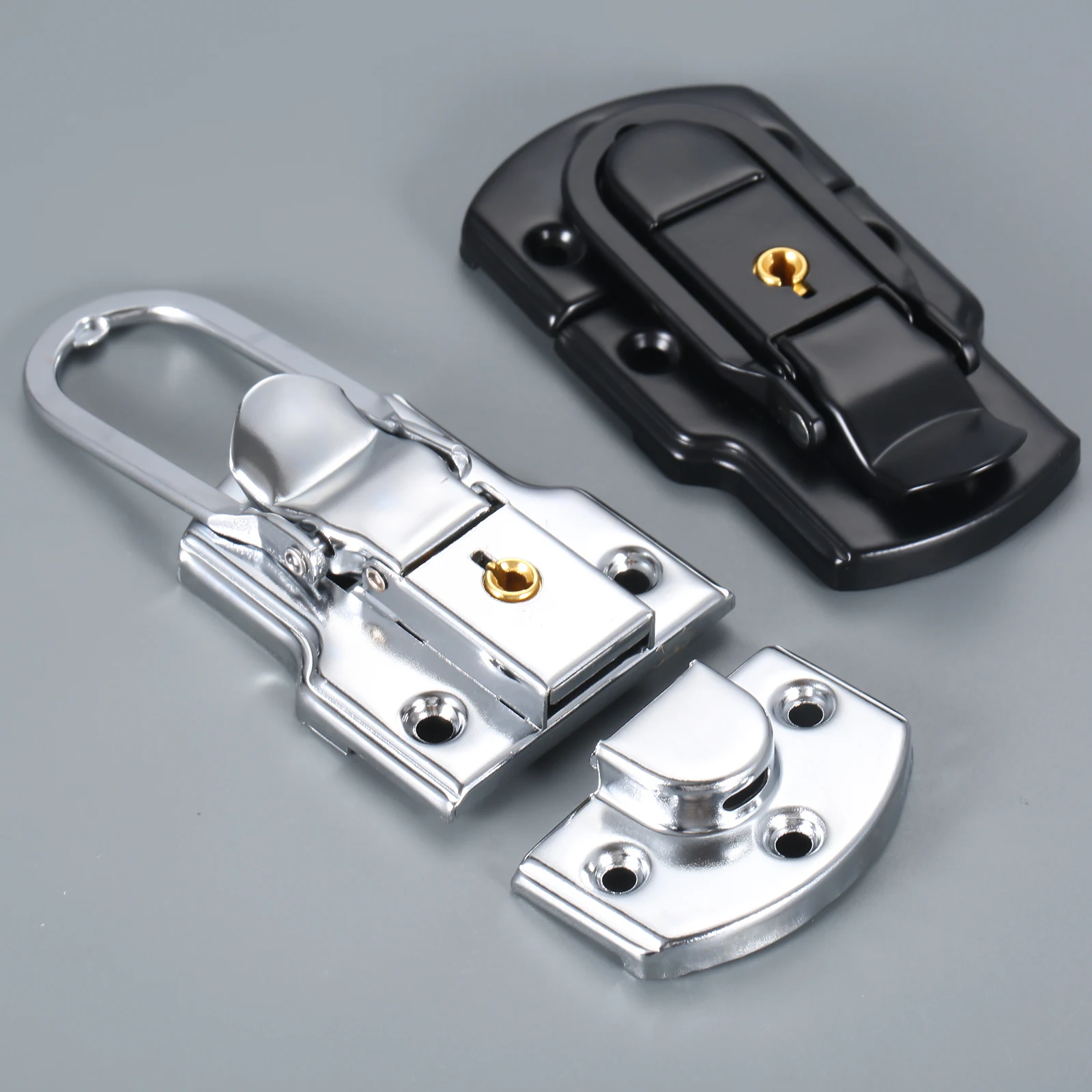 Metal Tools Box Latch Clasp with Keys 89*50mm Cabinet Boxes Toggle Latch Hasp Lock for Suitcase Wooden Cases Aviation Box 1pc