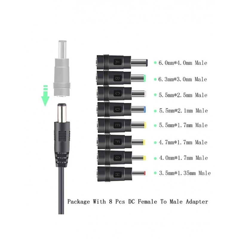 H37E ʼ  ̺ DC5.5x2.1mm - ڵ  ƮϿ 8pcs ͷ ִ 3A  մϴ.