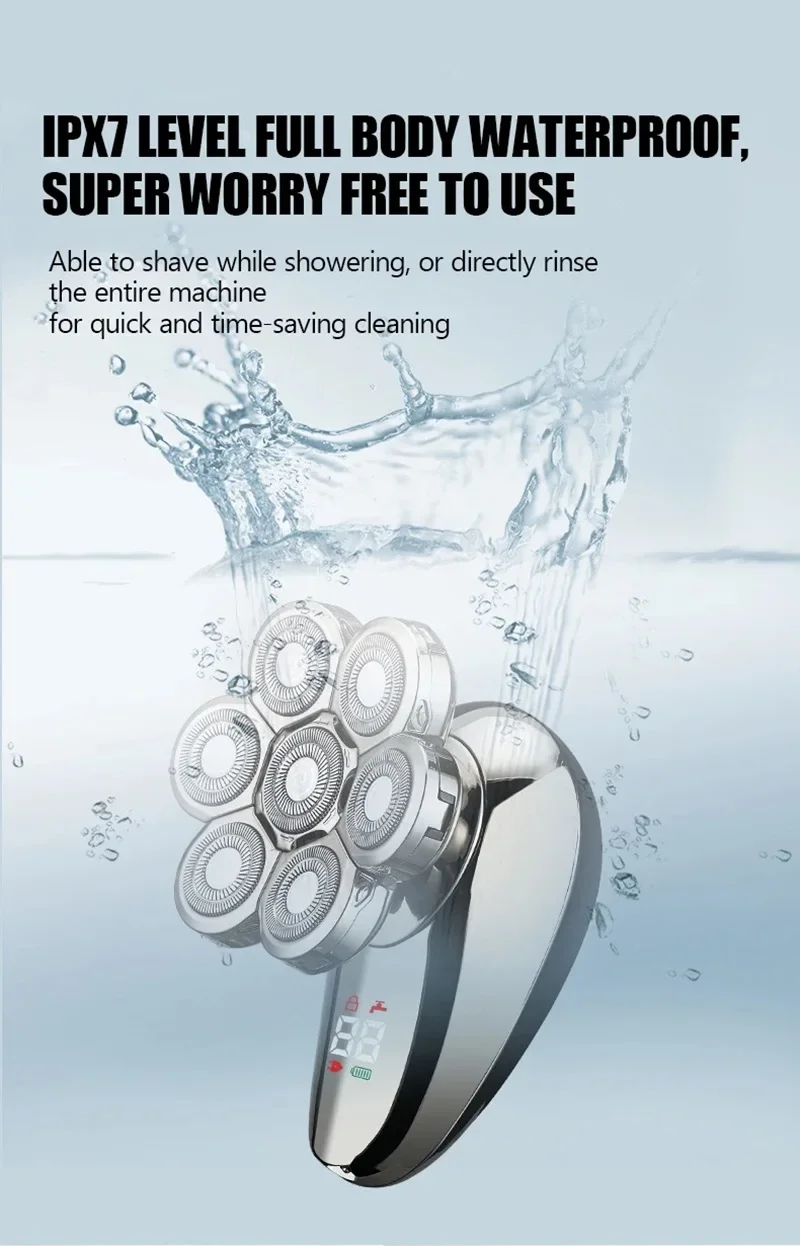 Electric Shaver For Men 5-in-1 Rechargeable Beard Trimmer Head_voghion.com