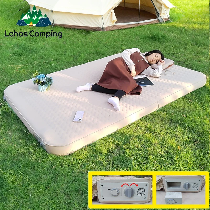 lohascamping 2026 Self-inflating Mat Compact Folding Sleeping Bed Camping Tent Mat Air Mattress 10cm Thicken Sleeping Pad with