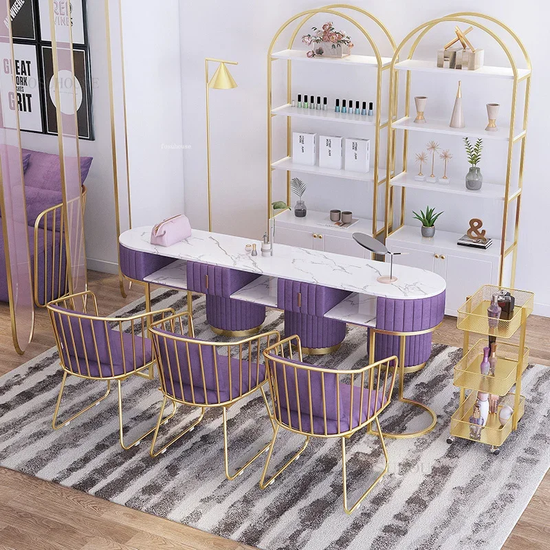Modern Marble Nail Table Creative Professional Manicure Table Chair Set Modern Minimalism Designer Single Double Manicure Tables