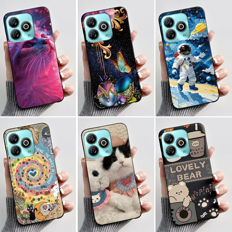 Aesthetic Cute Cat Black Shockproof Silicone Back Cover