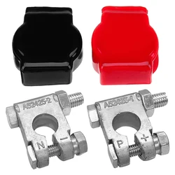 Enhanced Heavy - Duty Battery Terminal & Cover with 3/8 Lugs for Marine, Automotive, and RV Applications (Black red)