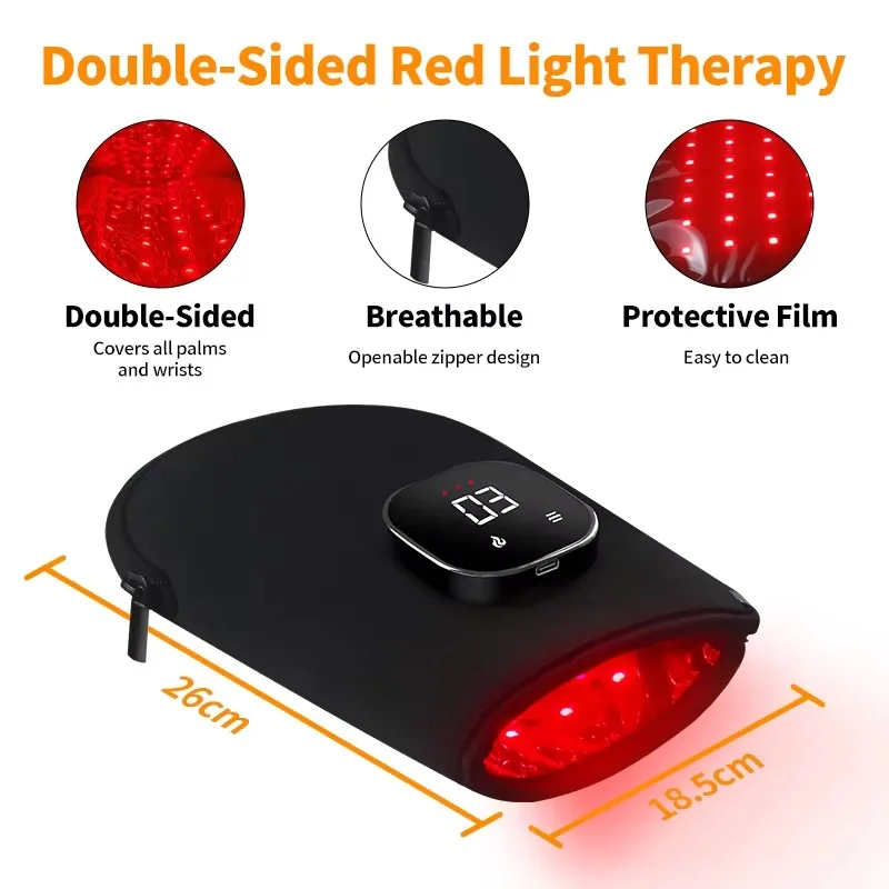 660nm 850nm Mul-tifunctional Massage Red Light Therapy Hand Gloves for Hand Pain Release