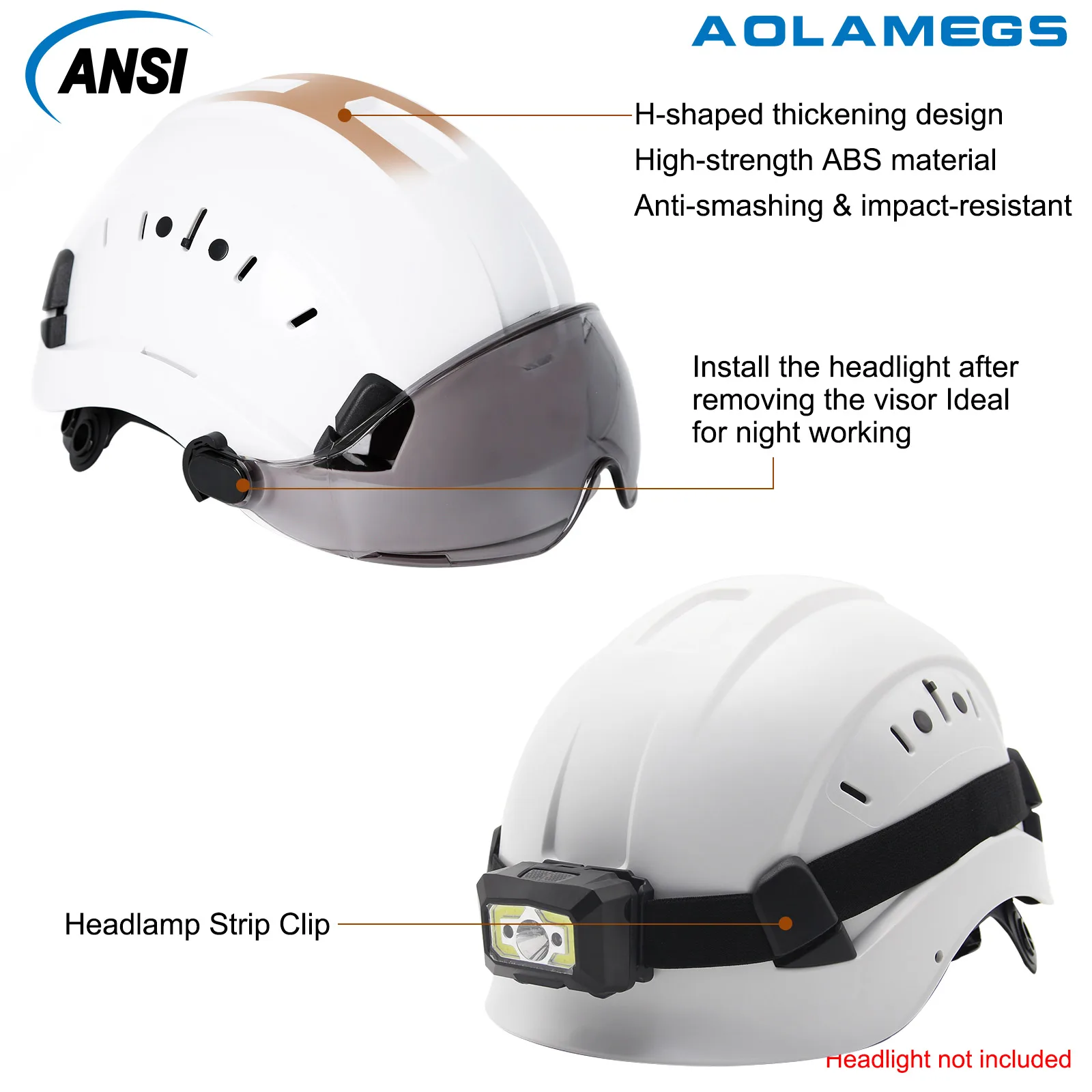 Safety Helmet Construction Safety Helmet with Visor For Engineer ABS Hard Hat
