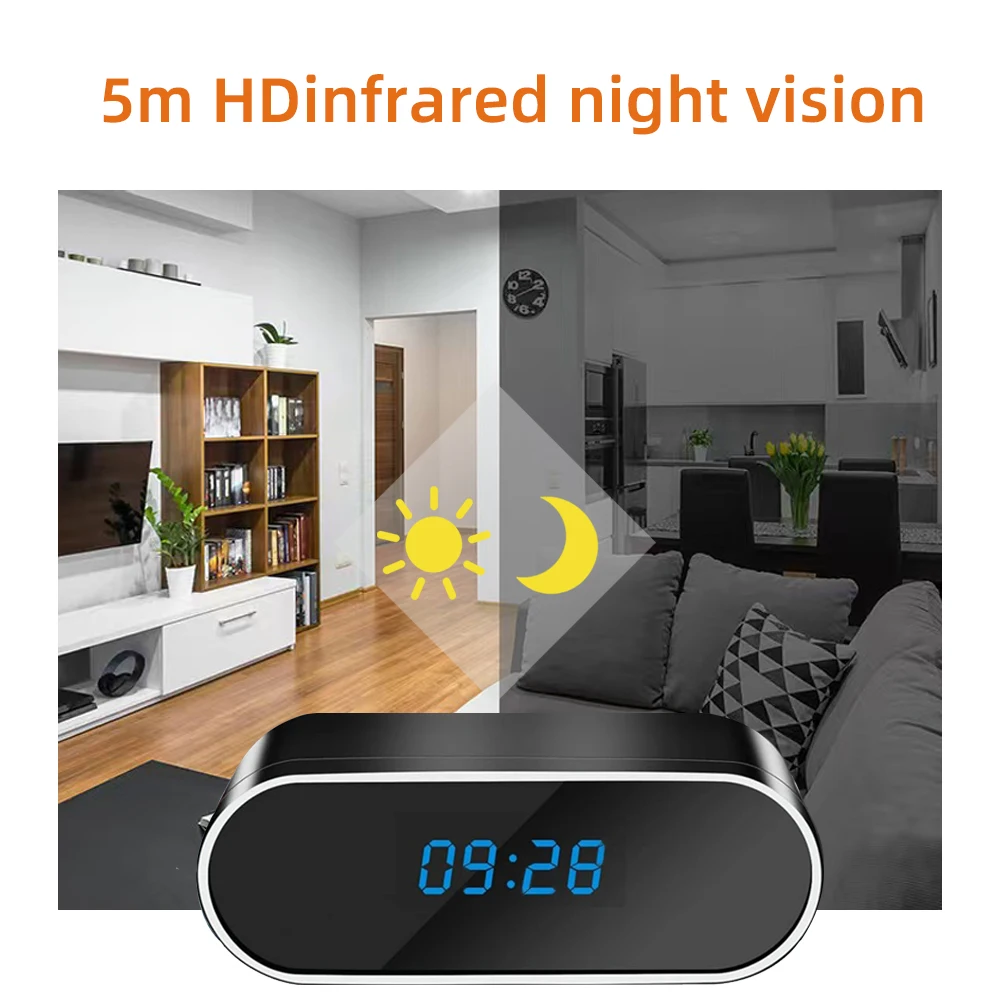 Wireless clock camera 4K HD with WiFi support 2.4G router HD network camera motion detection night vision home monitoring camera 3