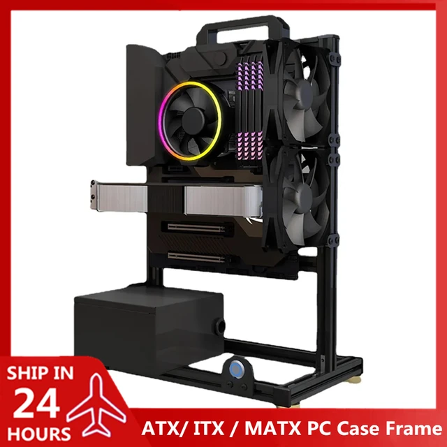 Cadre de boîtier d'ordinateur de Style ouvert, étagère de châssis  verticale, armoire de PC de Gaming de bureau de bricolage, Support ATX/ ITX  / MATX - AliExpress