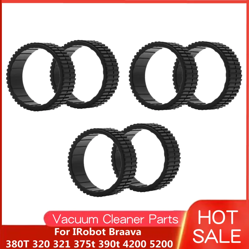 Parti Di Pneumatici In Gomma Antiscivolo Accessori Per Aspirapolvere Per Irobot Braava 380T 320 321 375T 390T 345 385 Mint Plus 4200 4205 5200