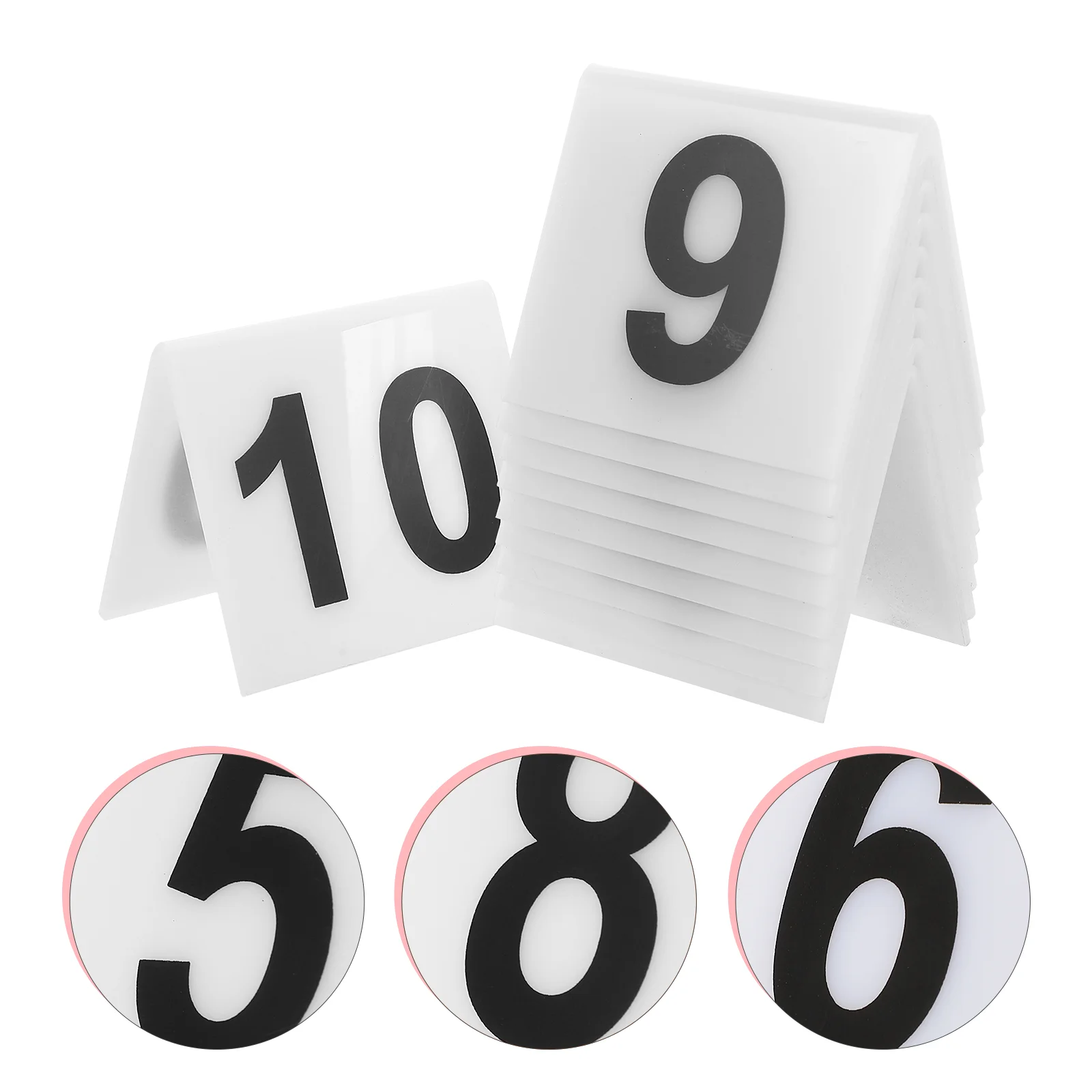 10 Pcs Table Numbers Signs Acrylic Number Marker Reusable Evidence Marker Restaurant Table Numbers Scene Markers Place Cards