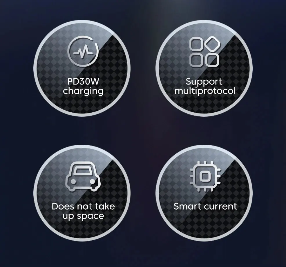 PD 30W USB Type-C Car Charger Fast Charging Quick Charge 3.0 For iPhone 15 14 Pro Max Samsung Xiaomi Car Phone Charger Adapter