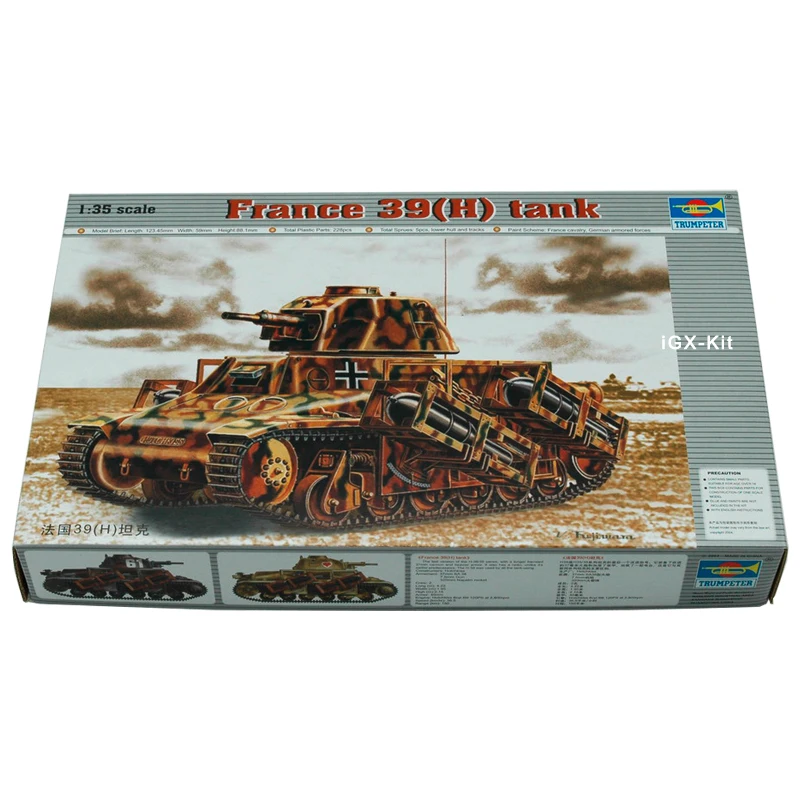 

Trumpeter 00352 1/35 French 39H Tank Sa18 37MM Gun Display Gift Children Military Toy Plastic Assembly Building Model Kit