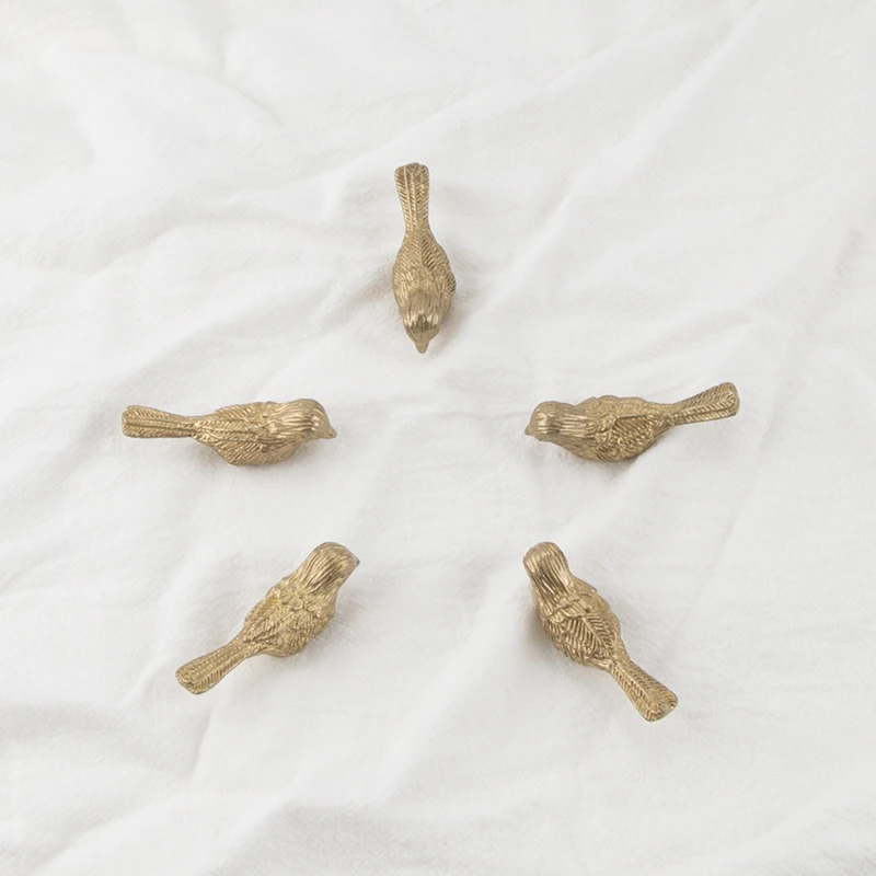 Description Picture 5 of itemSolid brass European luxury bird drawer knob furniture hardware kitchen cabinets gold pull handle