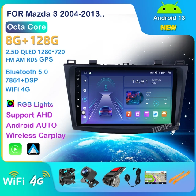 4g 64g android 13 autoradio für mazda 3 2011-2015 maxx axel wifi auto  stereo auto dvd gps navigation stereo multimedia player - AliExpress