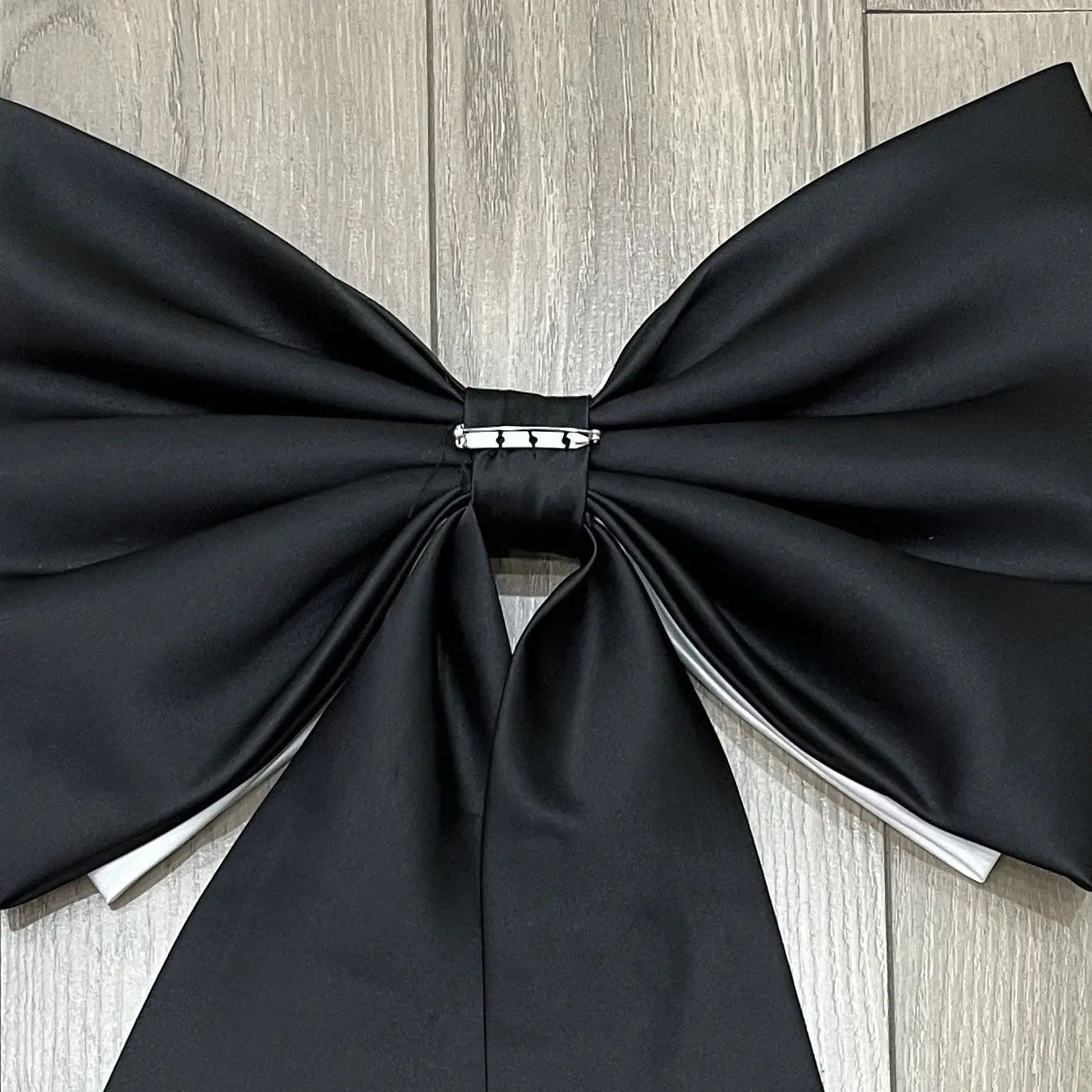 Independent women's accessory bow big black satin with white satin party wedding formal party bow decoration DIY