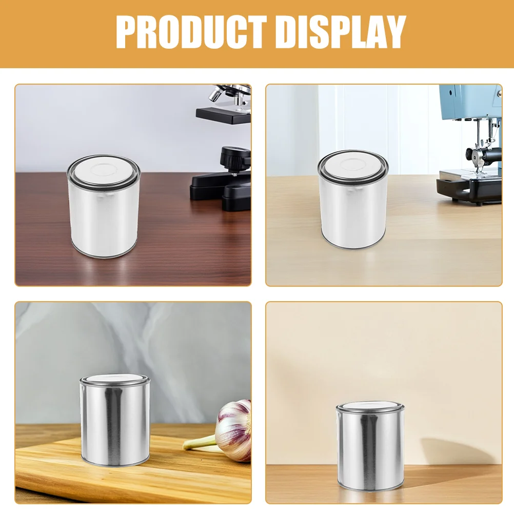 3 Pcs Sealed Paint Bucket Metal Container With Lid Empty Paint Pots Thickened Round Iron Material Storage Cans Painting