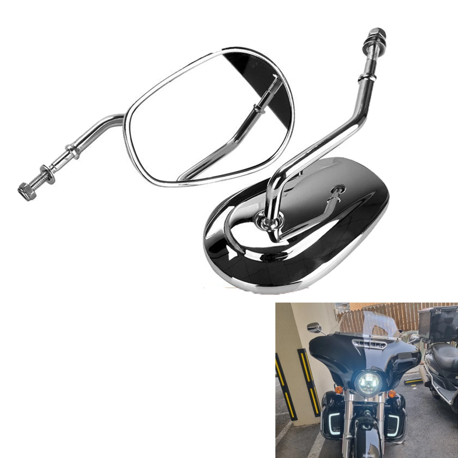 Motorcycle Rear View Rearview Side Mirrors For Harley Dyna Electra