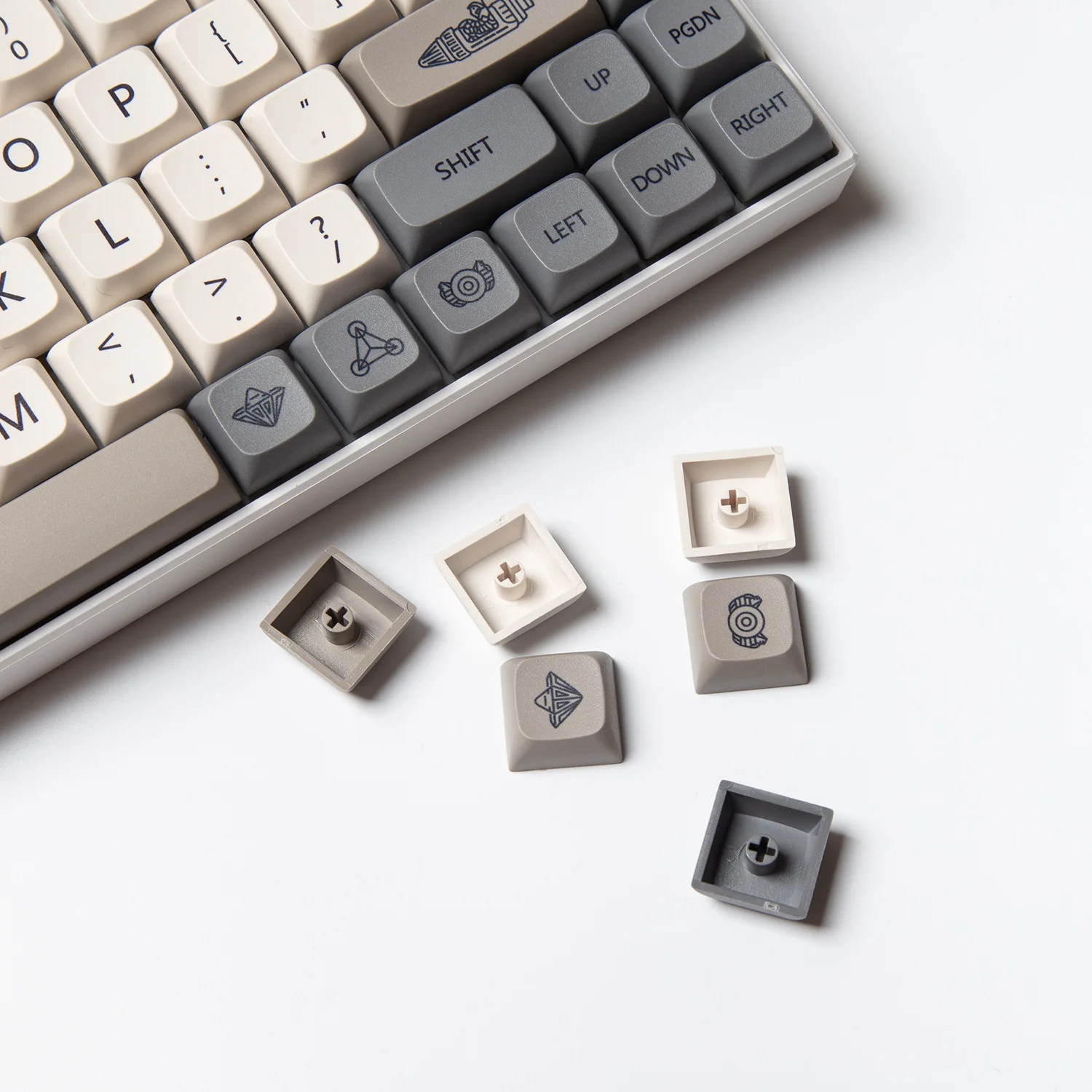 Teclas Xda Perfil Pbt Keycap Minimalista Branco Cinza Inglês Russo Japonês Coreano Keycaps para Interruptor mx Teclado Mecânico 133 - Imagem 6