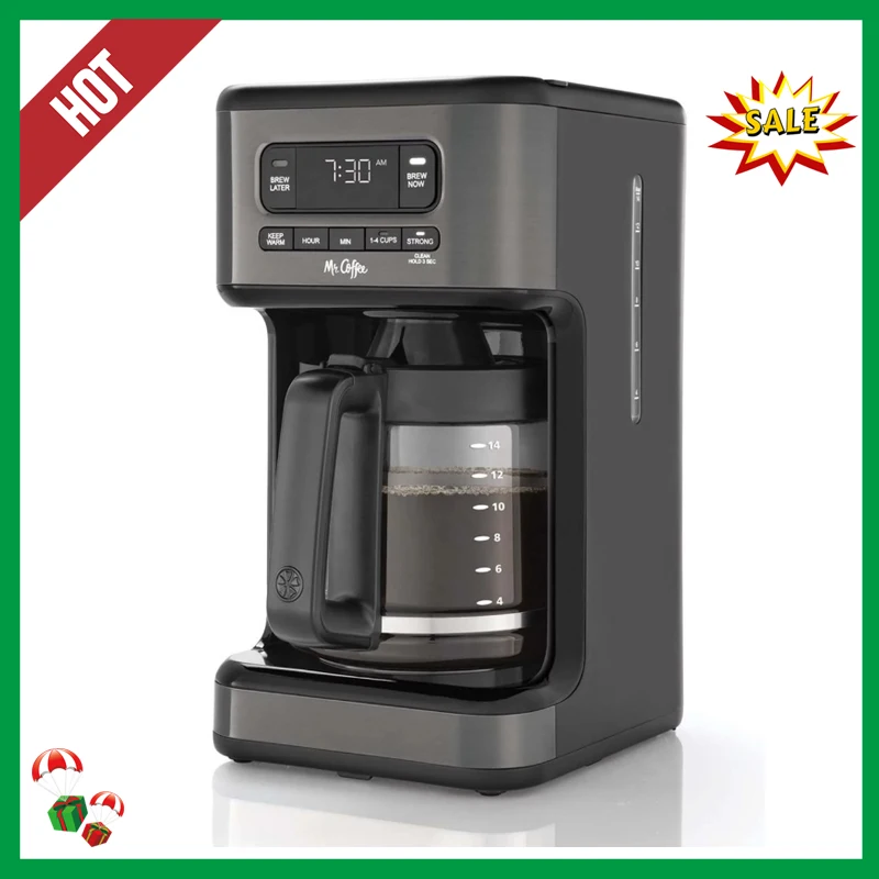 

Mr. Coffee® 14 Cup Programmable Coffee Maker, Dark Stainless Steel