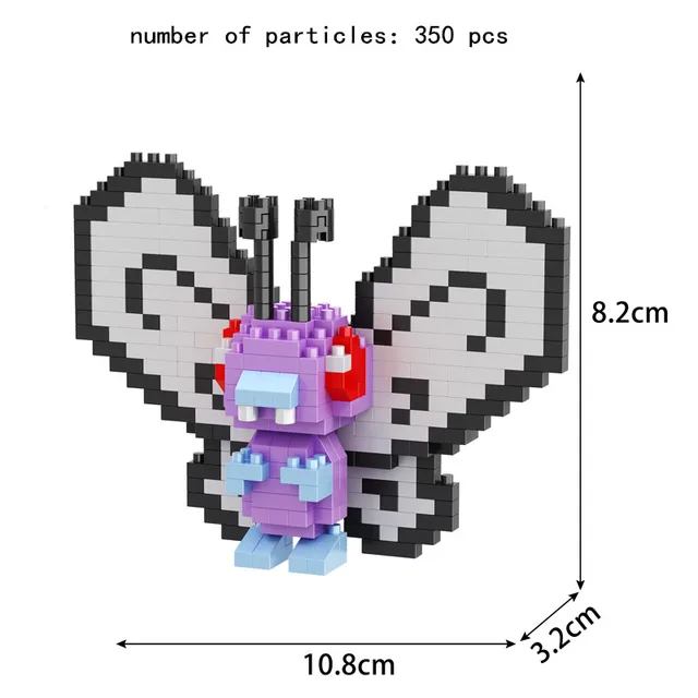 TAKARA TOMY 41 styles Pokemon Pikachu Building Blocks 3D DIY Educational Model Ornament Mewtwo Micro Small Assembled Block Brick 7064