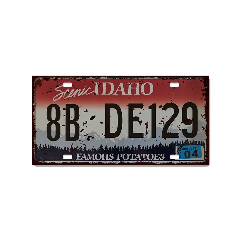 

Idaho License Plate Vintage Poster Motorcycle Farmhouse Garage Wall Metal Sign Tino Rom Decor Retro Wall Home Decor