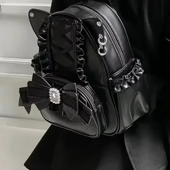 Borsa da scuola giapponese Ita Mochila in pizzo con orecchie di gatto Carino grande capacità Mochilas Mujer Nuove borse da donna con fiocco Zaino per studenti 1