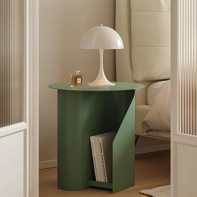 

Small Space Coffee Table Modern Iron Aesthetics Acrylic Luxury Living Room Round Table Corner Armoires De Salon Home Appliance
