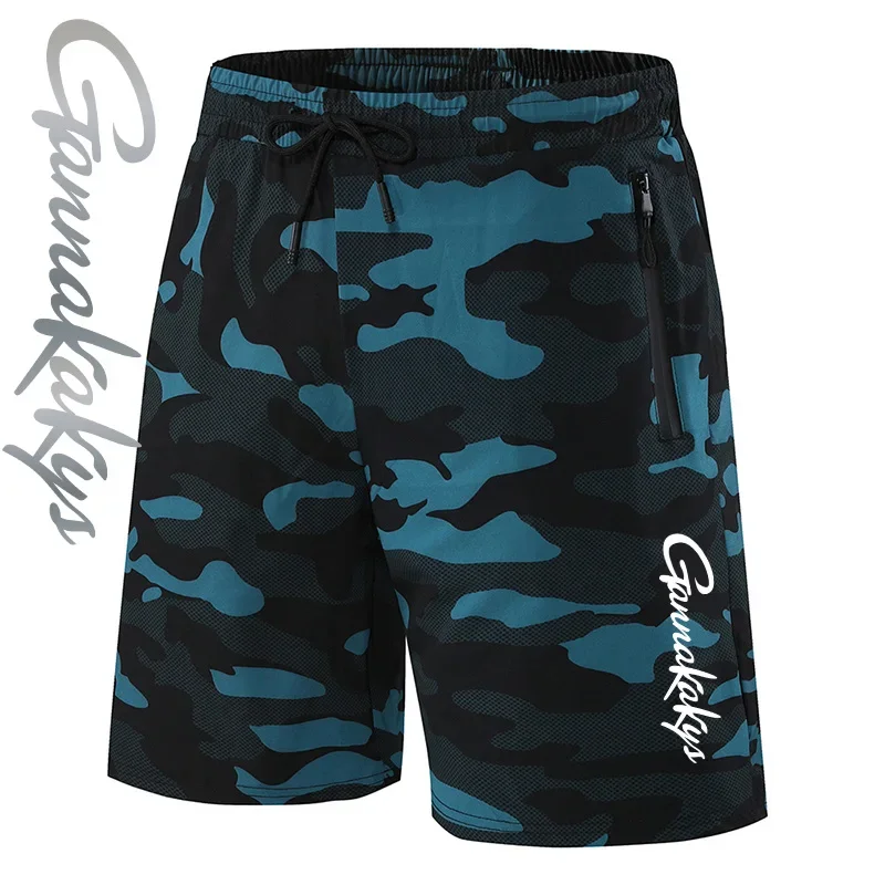 Summer Fishing Pants Men's Sports Quick Dry Breathable Shorts Outdoor Mountaineering Fitness Running Shorts