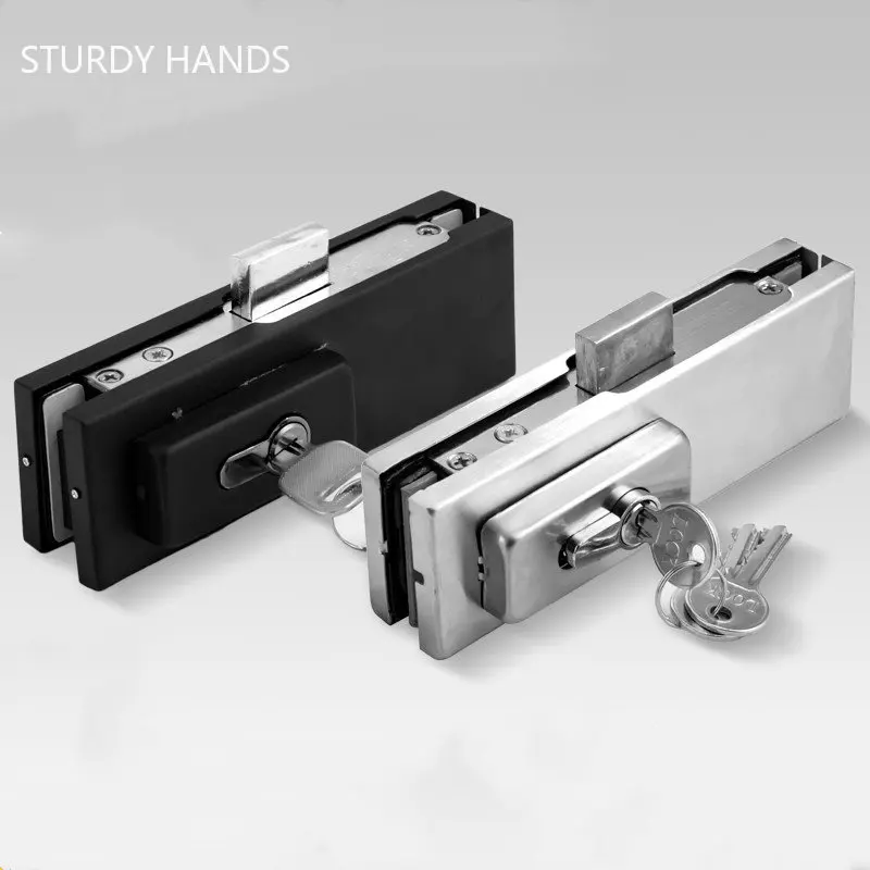 Zinc Alloy Frameless Glass Door Lock Floor Latch Lock Bolt Ground Locks for Durable Home