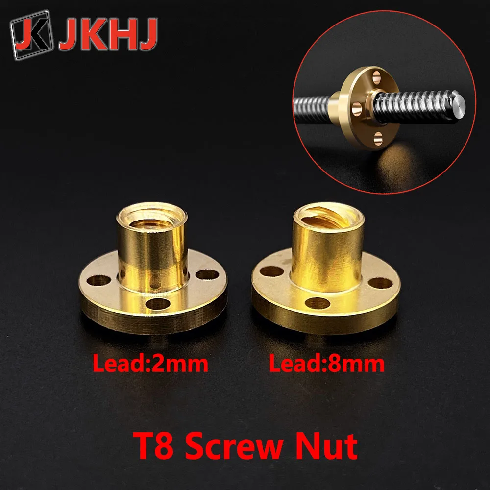 3D Printer Accessories Trapezoidal Screw Nut T8 Screw Brass Nut Lift Nut Pitch 2mm Lead 2/8mm Z-axis Drive Nut 3D Printer Parts