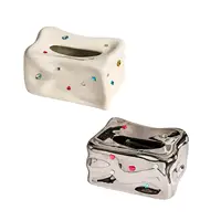 Tissue Box Cover Napkin Dispenser Facial Napkin Box Holder Facial Tissue Holder for Restaurant Desktop Bedroom Toilet Washroom 1