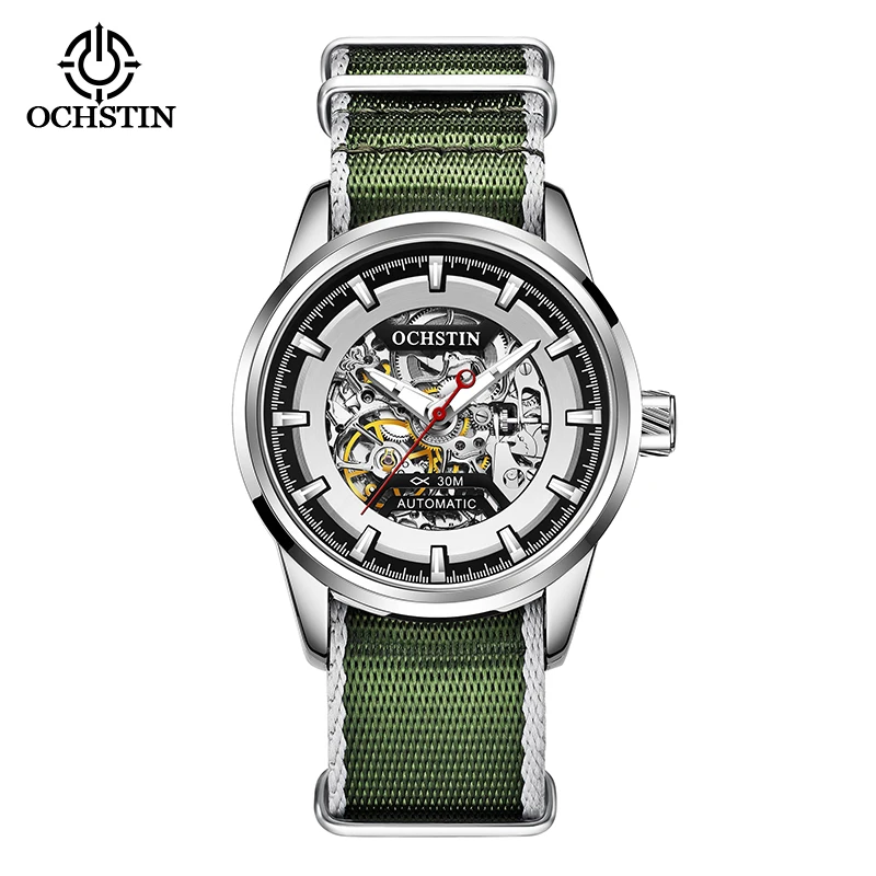 OCHSTIN Design Luxury Brand Military Watch Men Quartz Analog Clock Nylon Strap Clock Mens Sports Watches Army Relogio Masculino