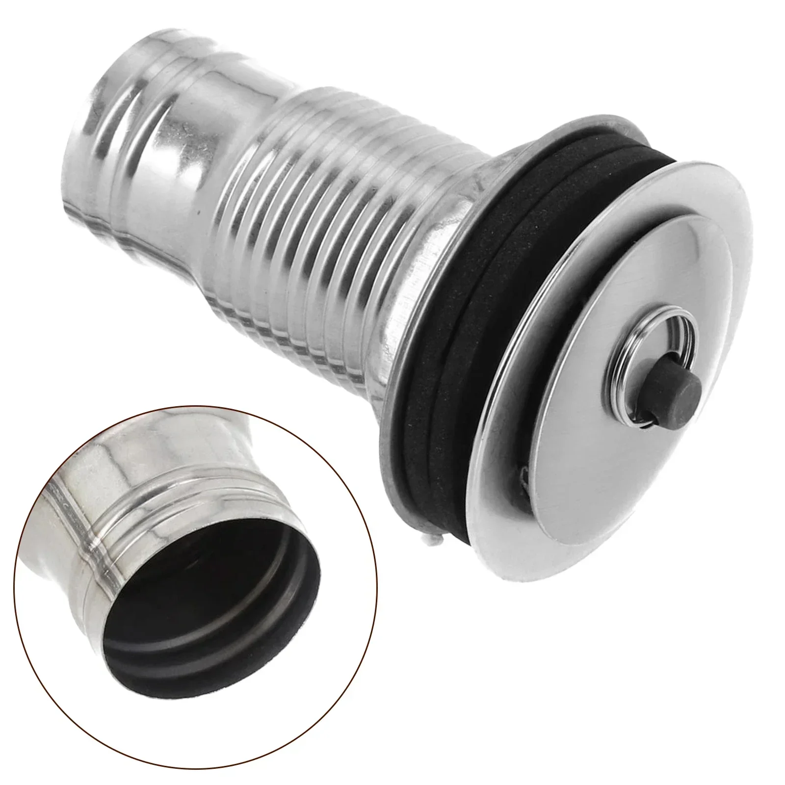 Bathroom Pool Sink Drain Plug Drain Filter 60mm Button Durable Sink Plug Stainless Steel Waste Stopper