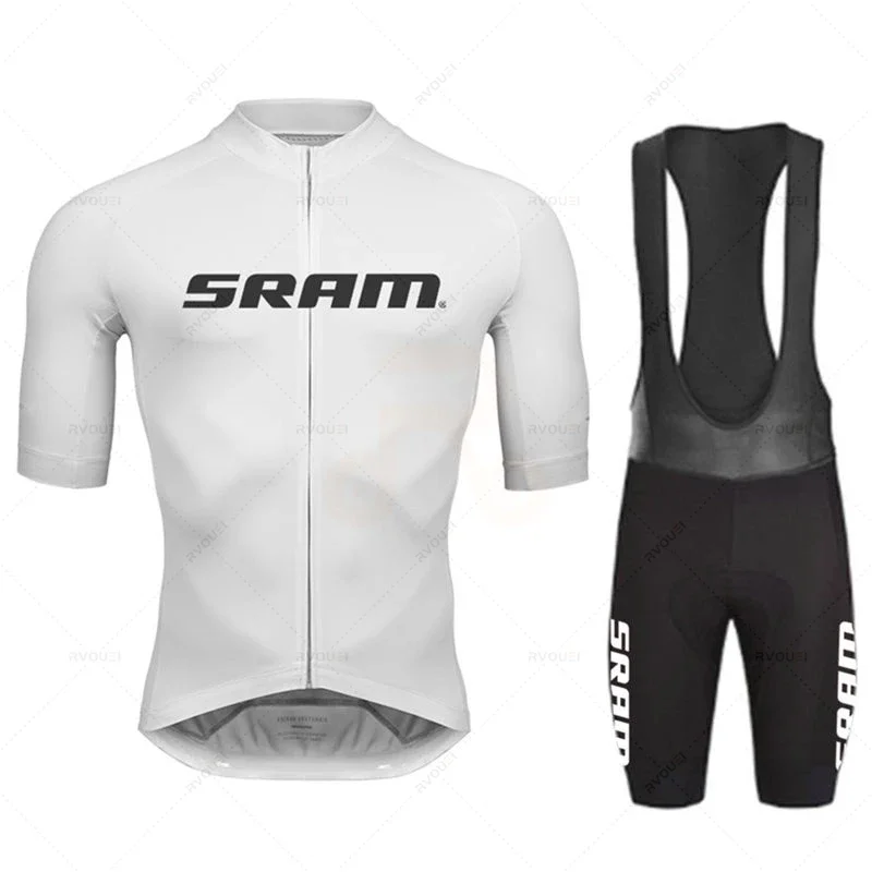 Sram Team Cycling Jersey Sets Summer Bicycle Short Sleeve Breathable Men's MTB Bike Clothing Maillot Ropa Ciclismo Uniform Suits 5
