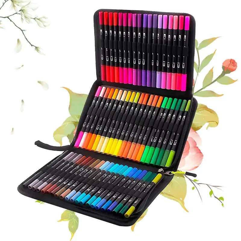 

Art Markers Dual Brush Pens Dual Brush Marker Pens For Coloring Watercolor For Coloring And Calligraphy 60/72/120 Colors Set