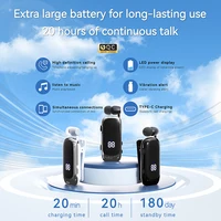 K88 Lavalier Business Bluetooth 5.4 Headphone Talk/Music Time 20 Hours,LED Digital Display,Noice Cancelling Wireless Earphones - Image 4