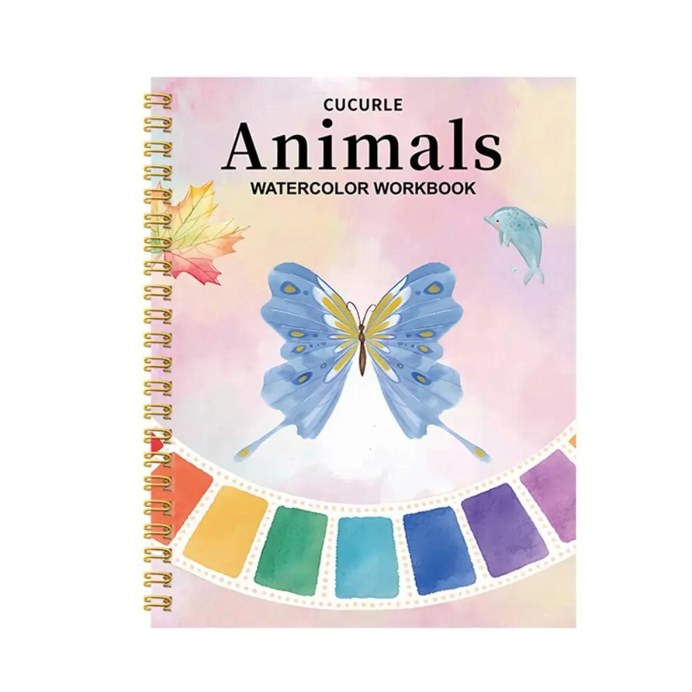 Anfängerfreundliches Aquarell-Arbeitsbuch mit Pinsel, Kunsthandwerk, Malzubehör, Aquarell-Malbuch, Tierblume – Detail 10