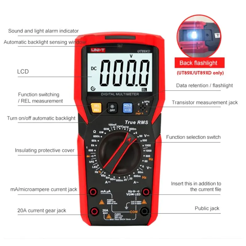 UNI-T UT89XD UT89X True RMS Multimeter Digital Electrical Tester