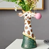 Creative Modern Animal Head Resin Succulent Vase FlowerPot Hand Painting Giraffe Zebra Panda Blowing Bubbles Animal Bust Figure 1