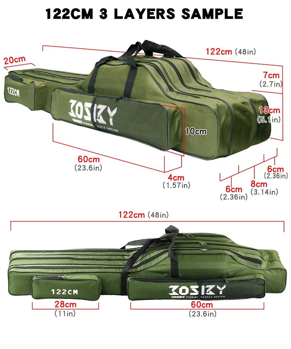 JOSBY 182 CM-60 CM Einziehbare Faltbare Tragbare Wasserdichte Mehrschichtige 2 3 Schicht Oxford Tuch Angelrute Pistole Tasche Box Praktisch – Detail 8