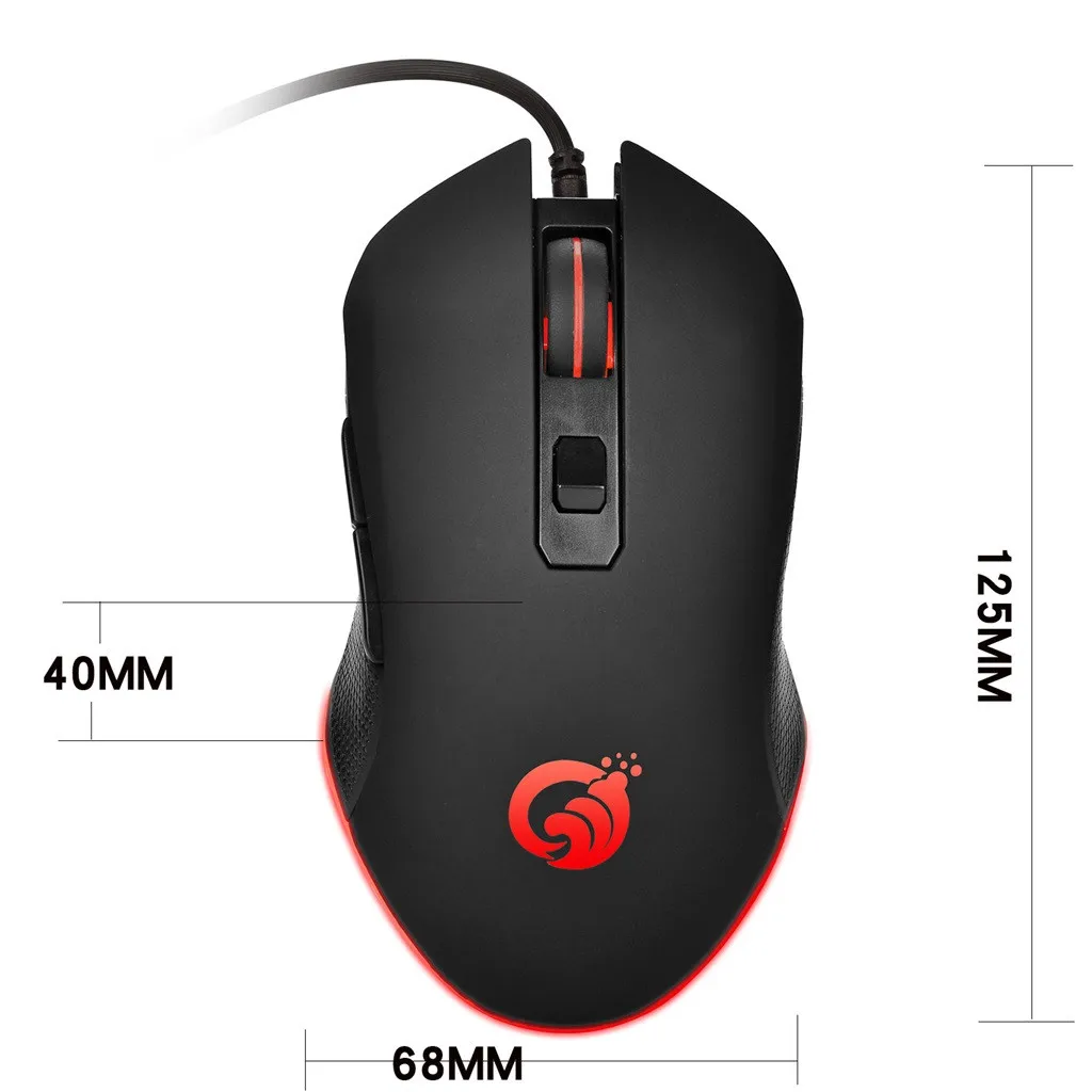 3600dpi Usb Wired Backlit Optical Mouse Ergonomic Game Portable Mice For Pc Ergonomic Mouse Gamer Six-stage For Windows Mac Os budget wireless gaming mouse