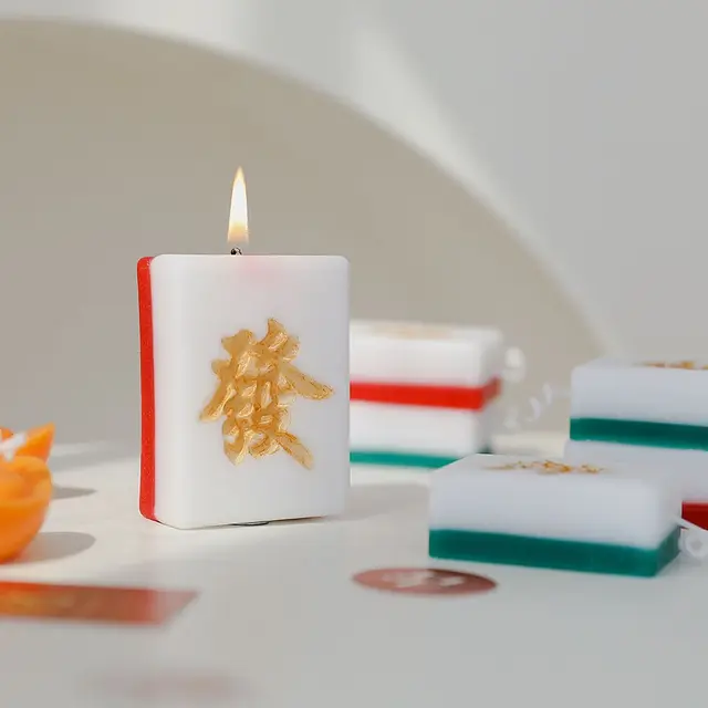 Mahjongi Vagyon Aromaterápia Gyertya Diy Kreatív Születésnapi Ajándék Kézi Ajándékkal Nappali Dekoráció - Image 5