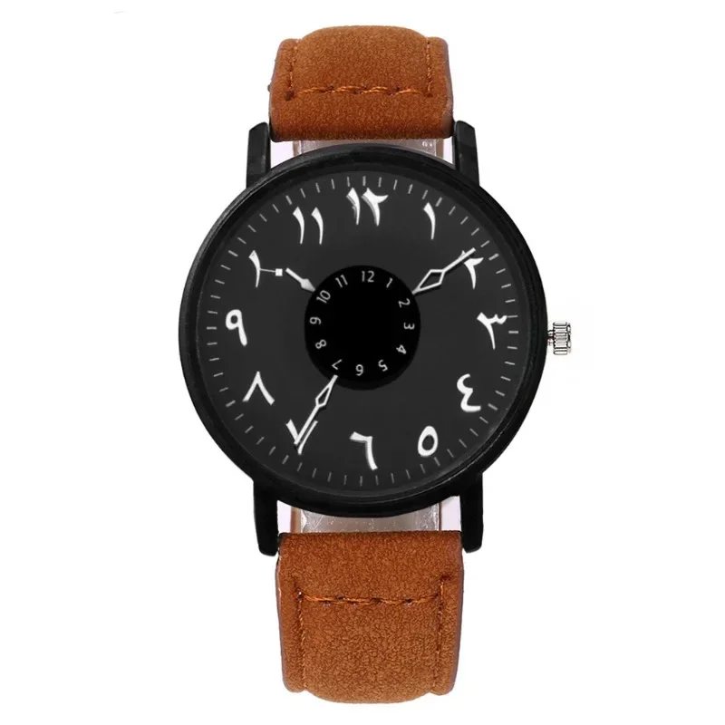 New Simple Fashion Mens Watches Luxury Leather Wrist Watches Arabic Numerals Date Casual Sport Boys Quartz Wristwatch Gift